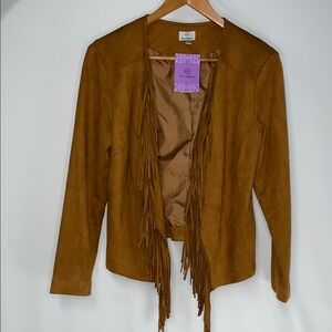 HOT IN HOLLYWOOD FAUX FRINGE SUEDE JACKET FTL-11-238